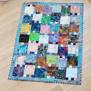 Handmade Patchwork Quilt Multicolor Not Pre-Washed 40" x 57"